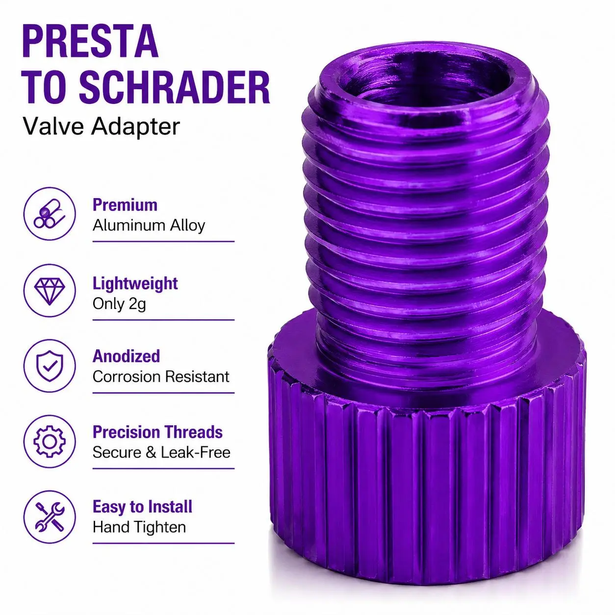 Adapter adapter, fixed-flight CNC bicycle aluminum alloy adapter, valve adapter connectorar and Track Bikes, CNC-Machined for Precision Fit and Leak-Free Air Transfer