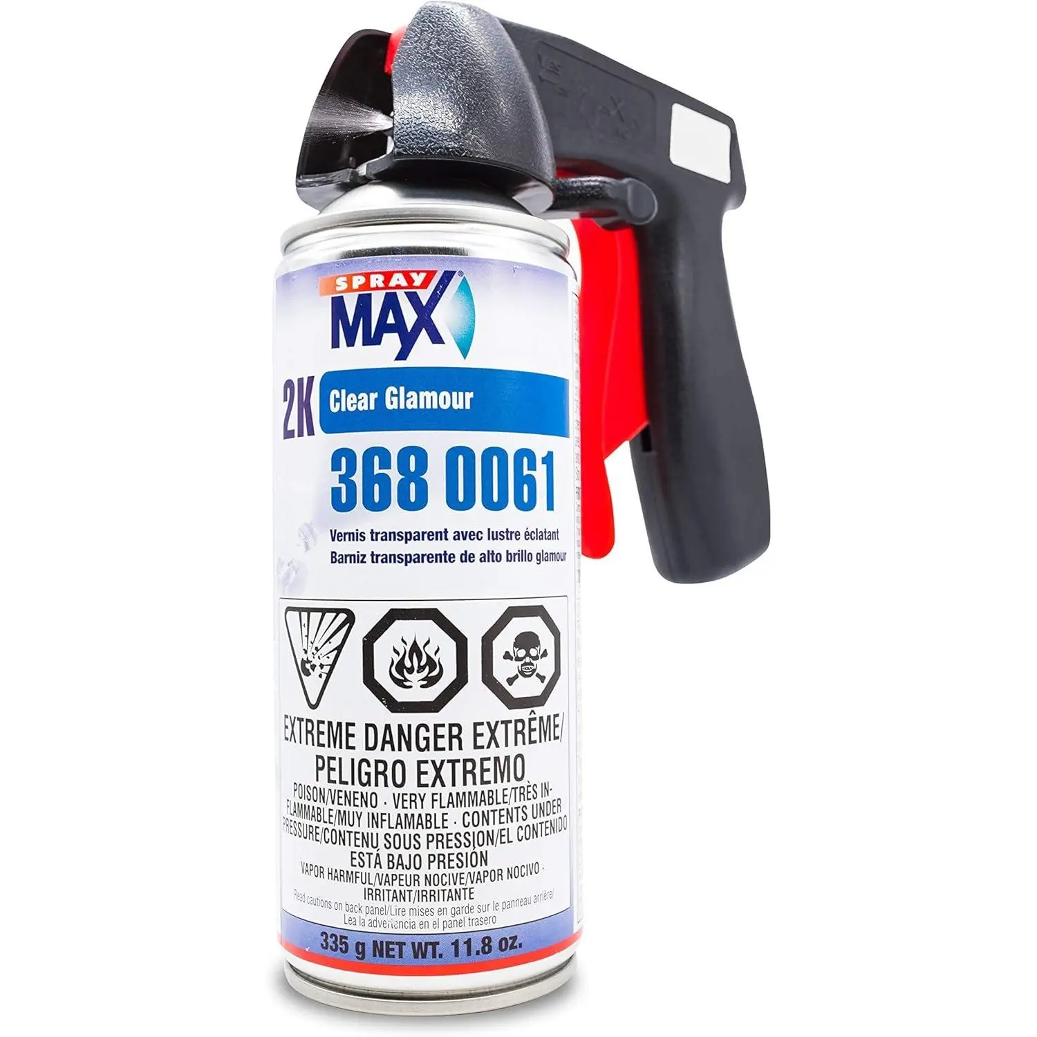 Spraymax  Clear Coat Aerosol  Can - High Gloss for Automotive  Repair and   Jobs - Two Stage Clear Coat - Bundled  Can Trigger