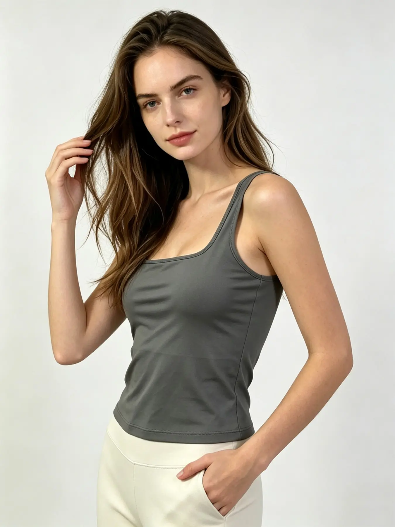 Women's Sports Bra with Padded Chest, New European Style, Solid Color, Adjustable Straps, Comfortable Fit, Ideal for Outdoor Activities, Sporty Bra