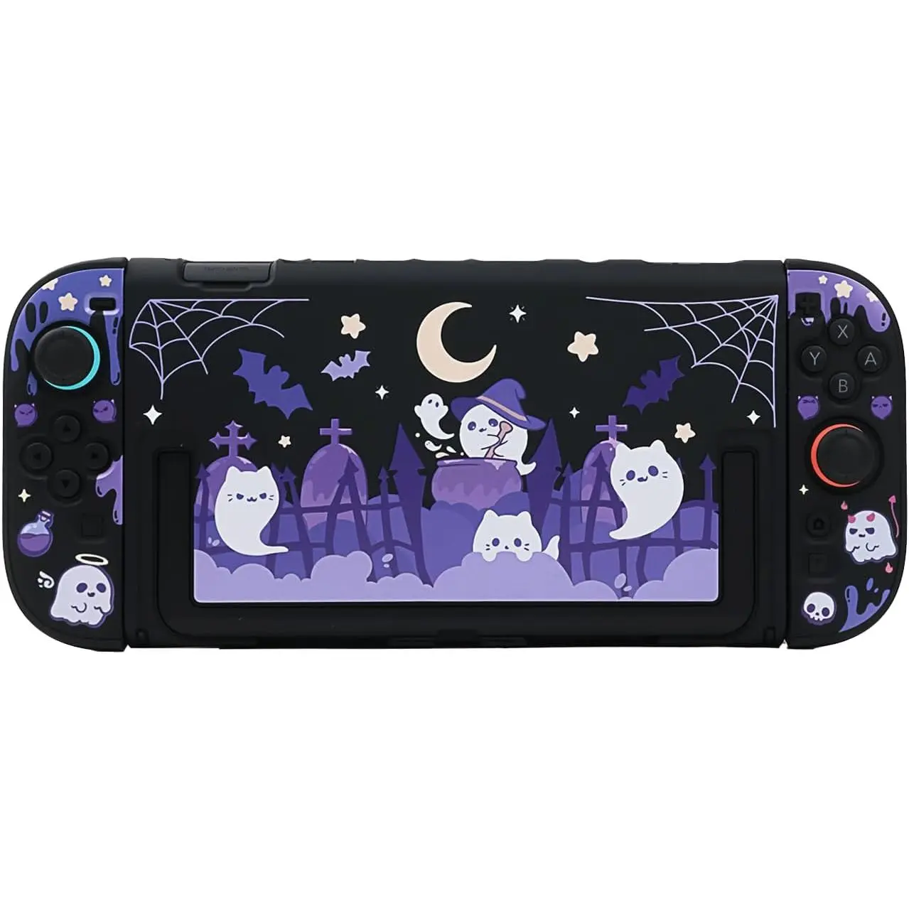Protective Case for Switch2/OLED, Dockable Halloween Cute PC Protective Shell Joycon Cover Case Compatible with Regular Switch OLED - Ghost Devil (for Switch2)