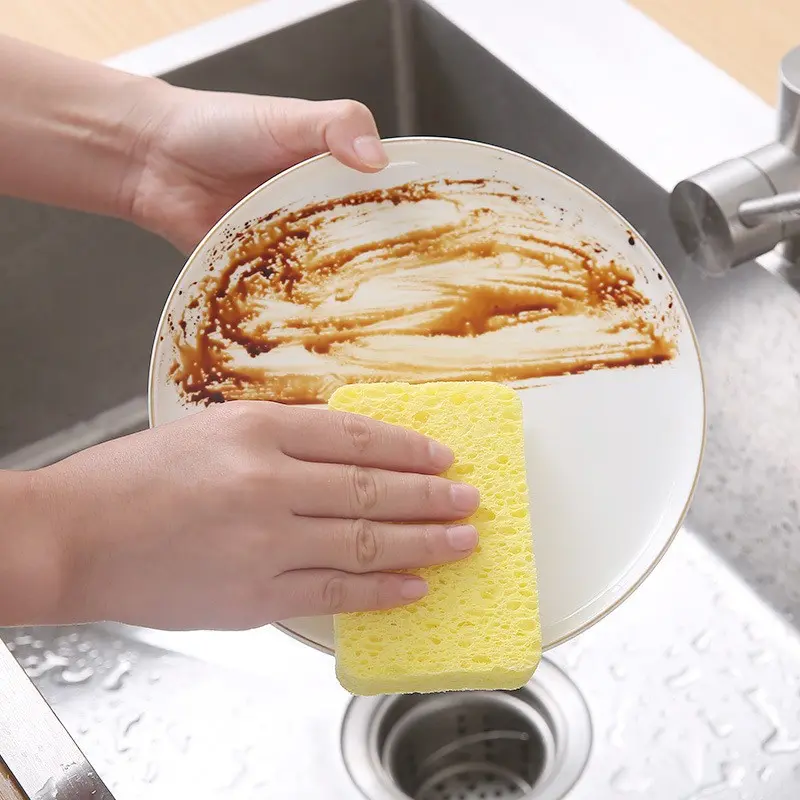 5pcs Compressed Pop-Up Natural Cellulose Sponges,5 Colors Non-Scratch Heavy Duty Kitchen Dish Sponges,Thick Absorbent Biodegradable Compostable Cleaning Supplies,Multipurpose for Kitchen,Bathroom DIY Crafts Exfoliating Quick Rinse Shower Bath Sponges