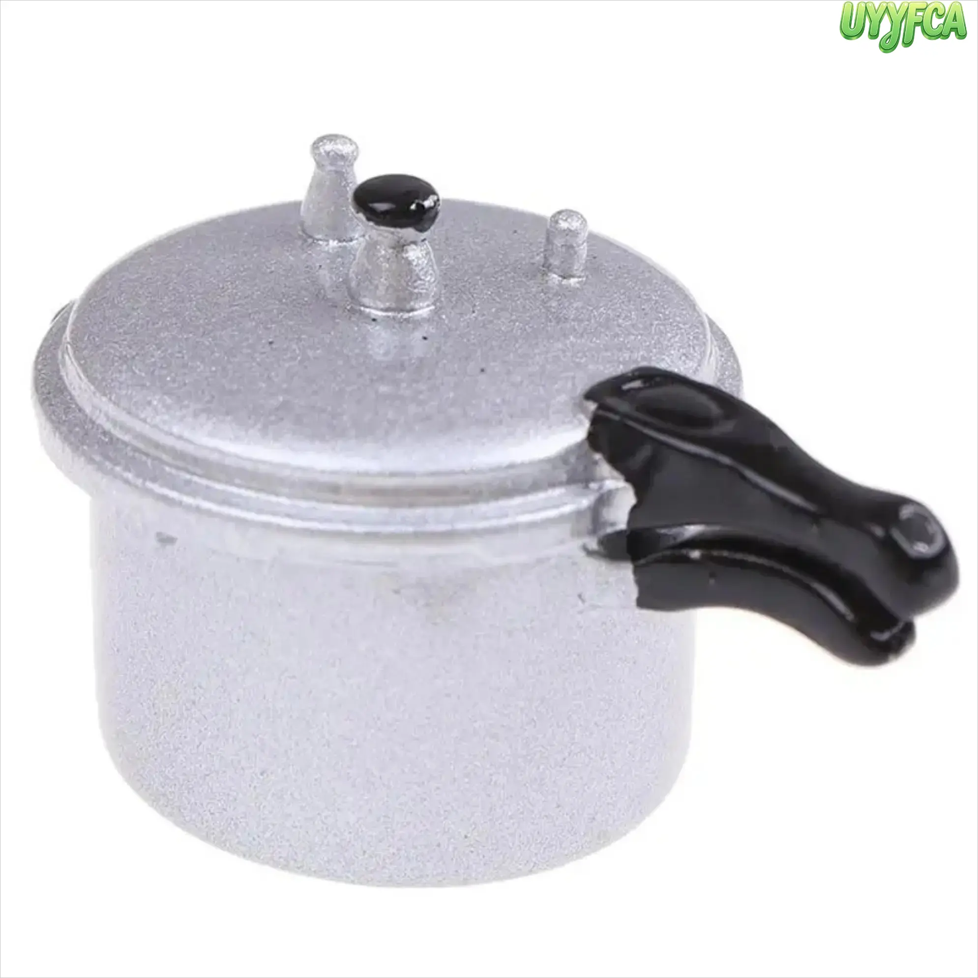 1:12 Scale Dollhouse Miniature Pressure Cooker Charm - Realistic Metallic Finish Micro Kitchen Appliance, Tiny Cooking Utensil for DIY Dollhouse Decor, Collectible Diorama Prop for Playtime Craft Projects,Cute,Summervibes