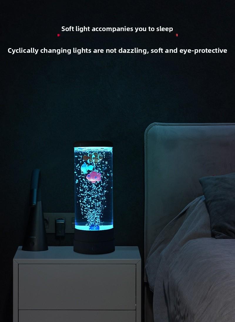 LED Colorful Big Bubble Fish Night Light USB Plug-in Decorative Lamp for Bedroom Ambiance