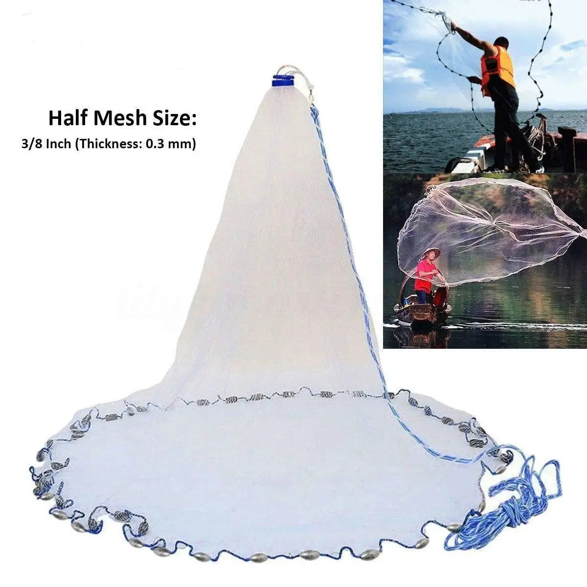 Hand Casting Fishing Net, Durable Fishing Mesh without Ring, Fishing Accessories for Outdoor Fishing, National Day Offers