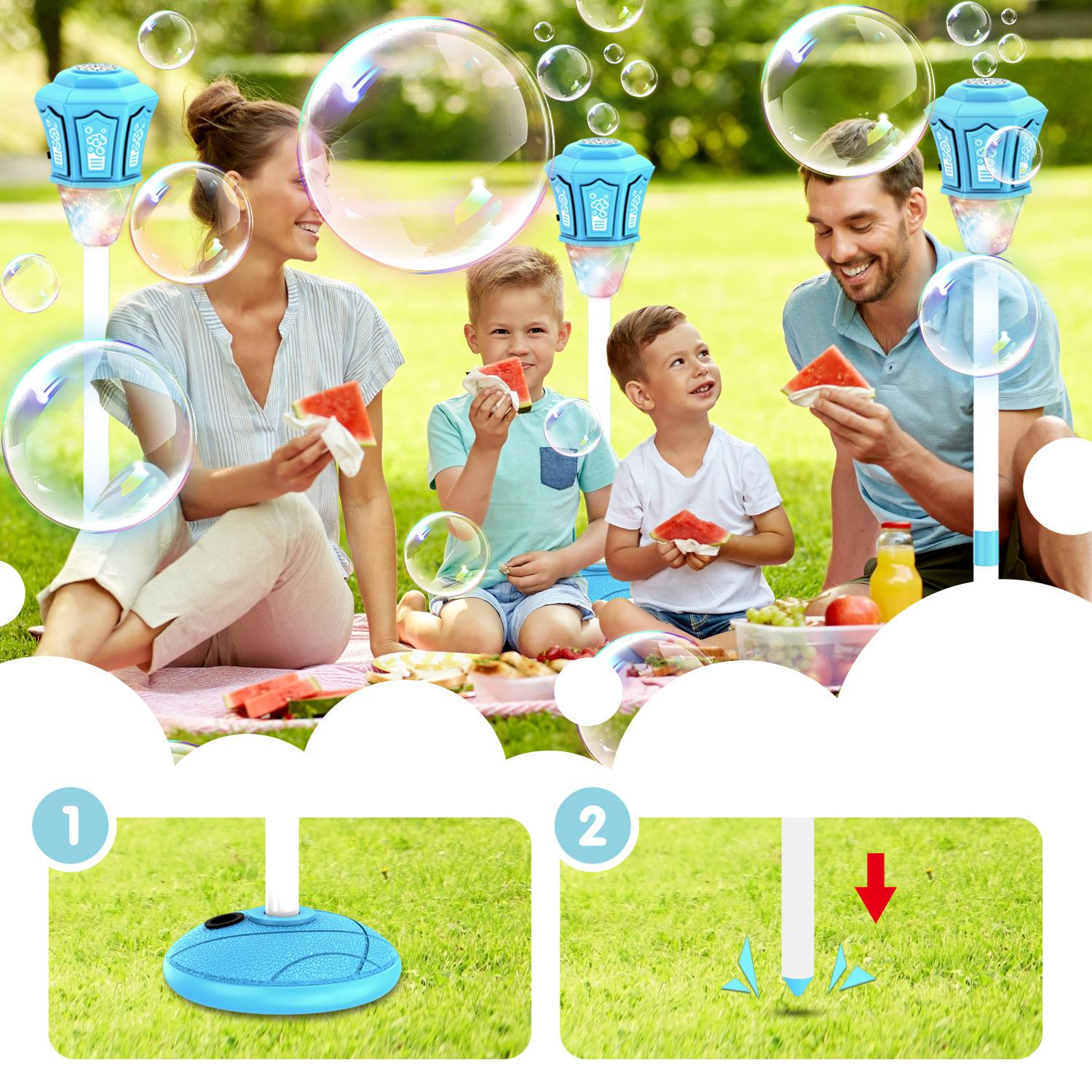 New Automatic Road Lamp Bubble Machine with Lights & Music, Outdoor Garden Bubble Toy, Perfect for Party, Wedding, Holiday Celebration