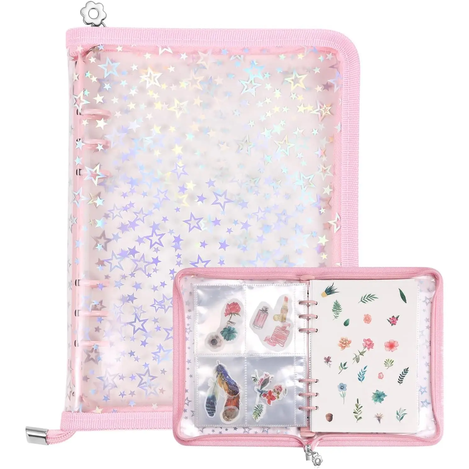 4 in 1 Sticker Storage Organizer, Binder with Storage Sleeves and Release Paper, Reusable Collecting Book Album Holder, A5 Blank Sticker Container Organizer