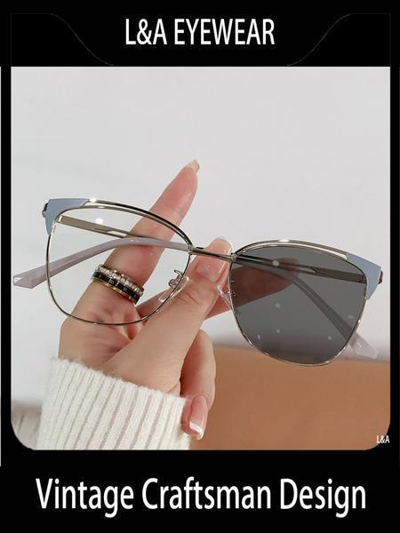 2026 New Arrival Unisex Retro Y2K Anti-Blue Light Glasses – Color-Changing Lightweight Frame for Office & Study