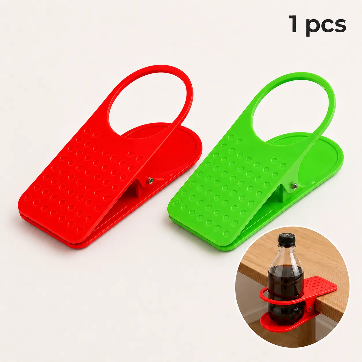 1pcs Drink Cup Holder Clip - Table Desk Side Water Glass Beer Bottle Beverage Soda Coffee Mug Holder Cup Saucer Clip Design for Home Office,