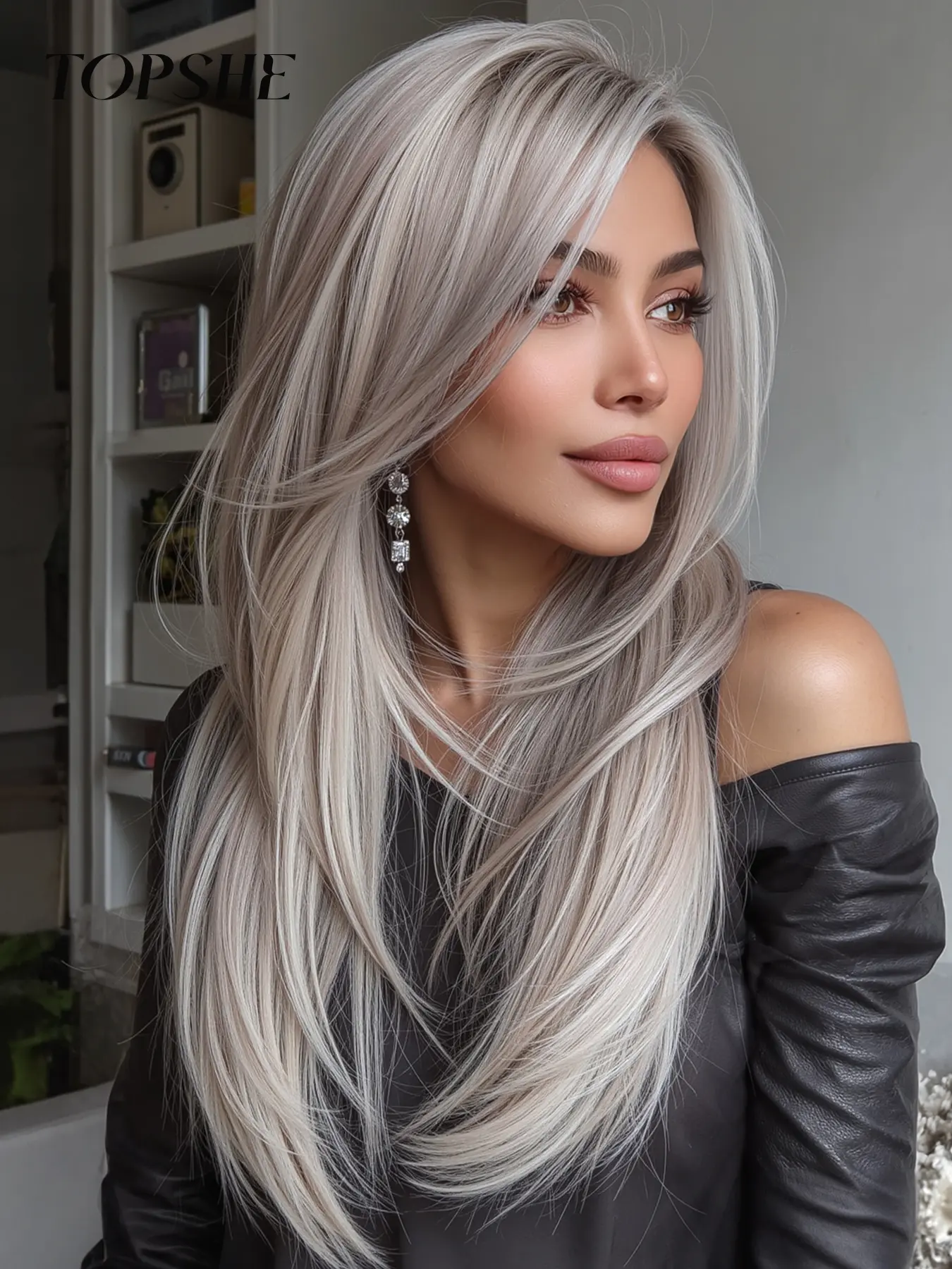 Topshe 13x6 HD Lace Front Wig, Frontal Wigs, Glueless Frontal Wig, Shoulder-Length Straight Hair, Comfortable & Breathable, Natural Look, Perfect for Parties, Natural Looking Wig