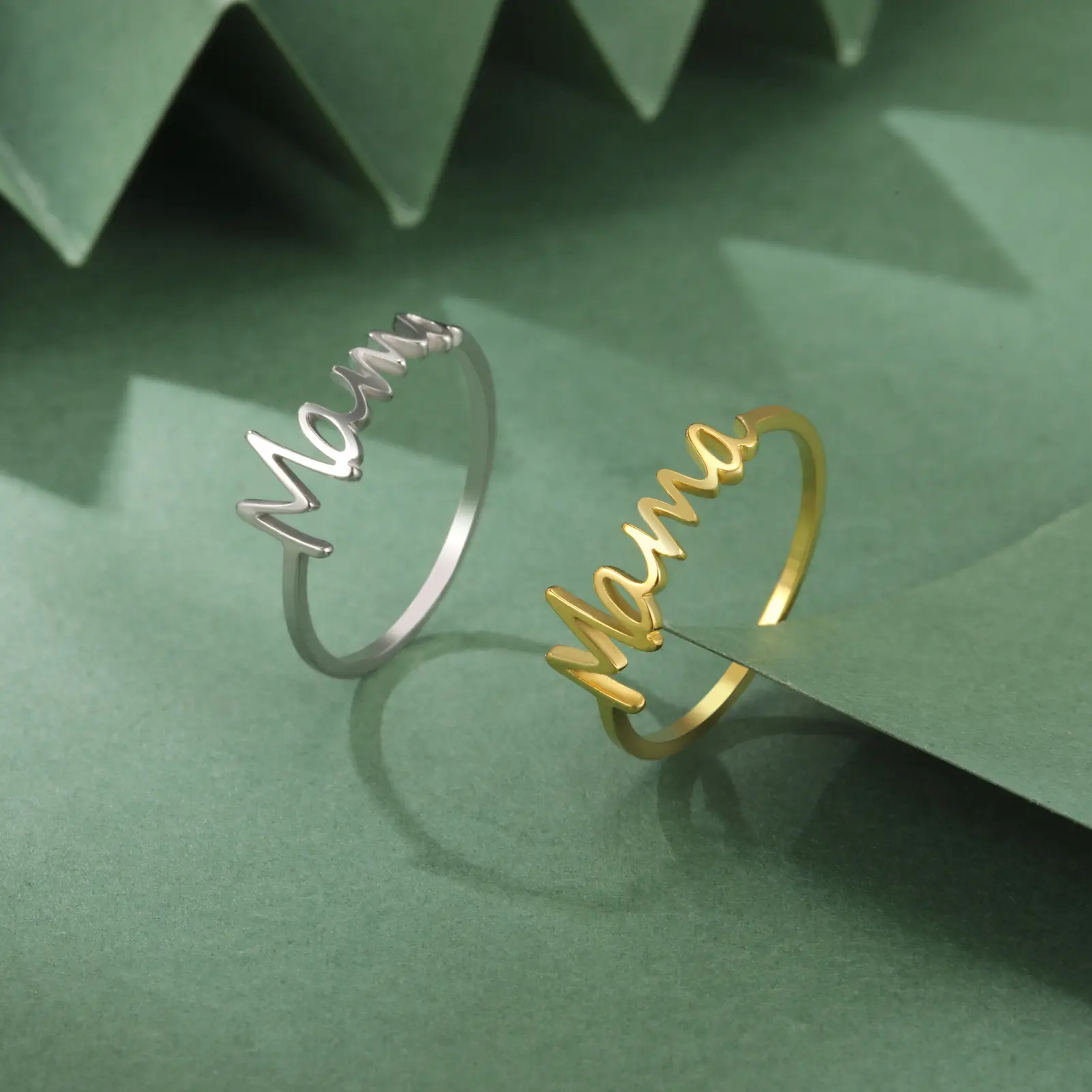 Women's Stainless Steel Slip-On Open Mother Ring, Minimalist Gold-Plated Non-Tarnish Tarnish-Proof Jewelry Gift for Mother’s Day, Non Tarnish Jewelry