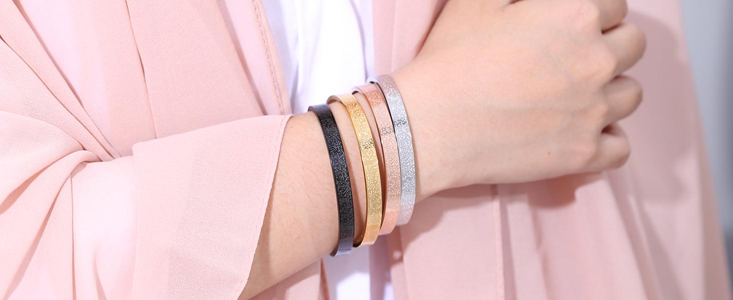 Qitian Islamic Jewelry Gifts for Women Allah Gold Bangles Bracelets Arabic Cuff Bracelet for Women Men Islam Eid Ramadan New Year Gifts Qitian Islamic Jewelry Gifts for Women Allah Gold Bangles Bracelets Arabic Cuff Bracelet for Women Men Islam Eid Ramadan New Year Gifts