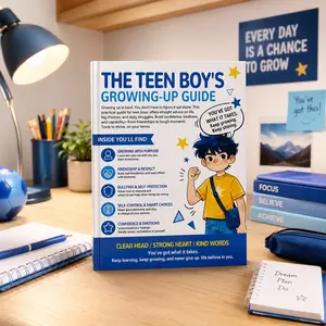 Teenage Boy Growth Guide, Practical Life Skills Book, Builds Confidence, Friendship, Self-Control, Healthy Choices, Inspirational Gift for Teens