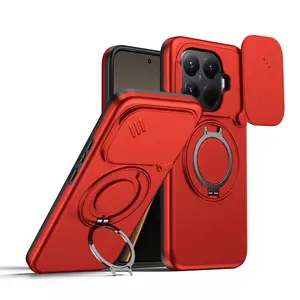 Heavy Dtuy Series Designed for Xiaomi 15T/15T Pro Case,Rugged 360 Rotatable Ring with Invisible Holder Stand,Slide Camera Cover&Military Grade Protection