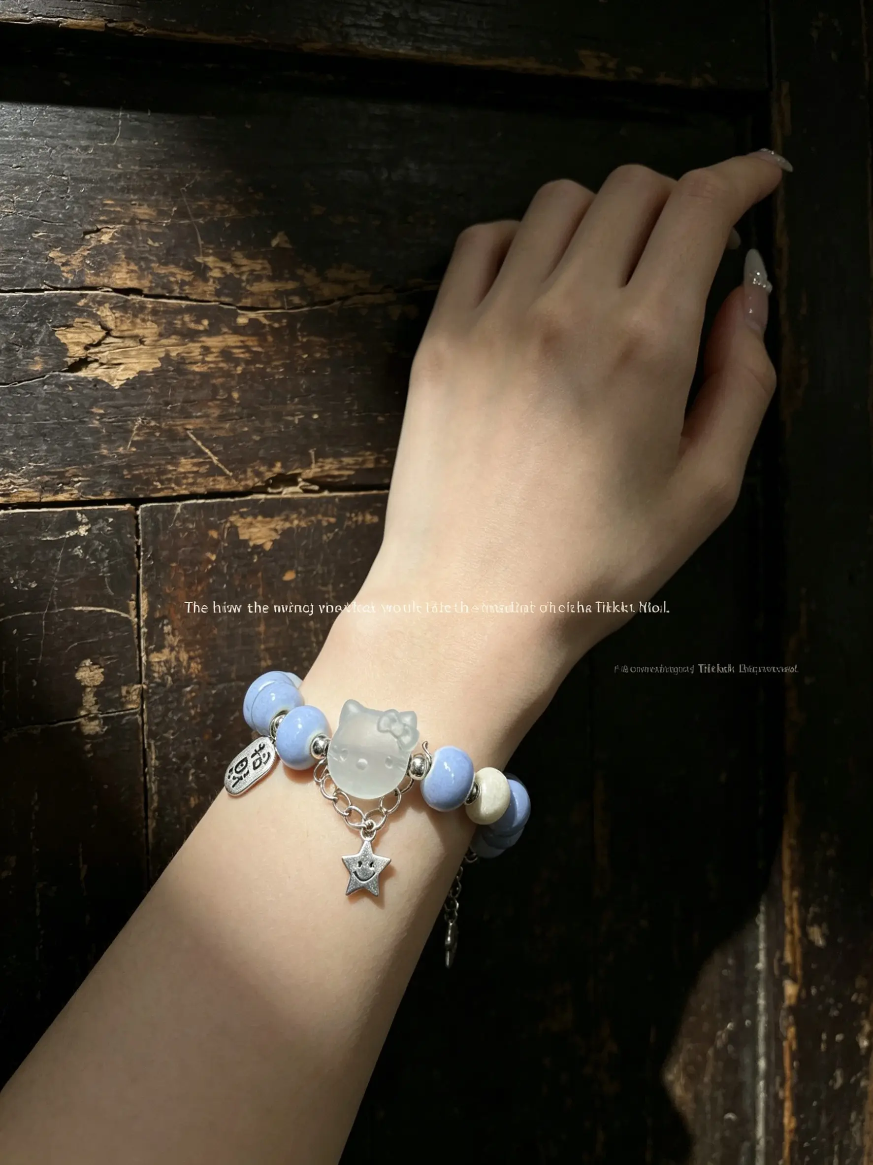 Elegant Crackled Ceramic Beaded Kitten Bracelet for Women, Sweet and Cute Style, Semi-Transparent Beads, Multiple Combinations Available
