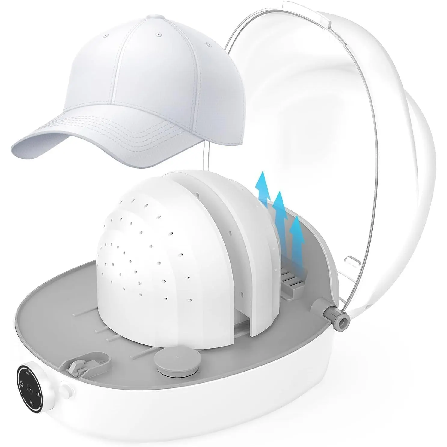 Automatic Cap Cleaner, All in One Hat Care Machine Steam Cleaning & Ironing and Drying for Bucket hat Baseball Cap,Bucket Hats, Felt Hats, Restore Misshapen (White, Large)