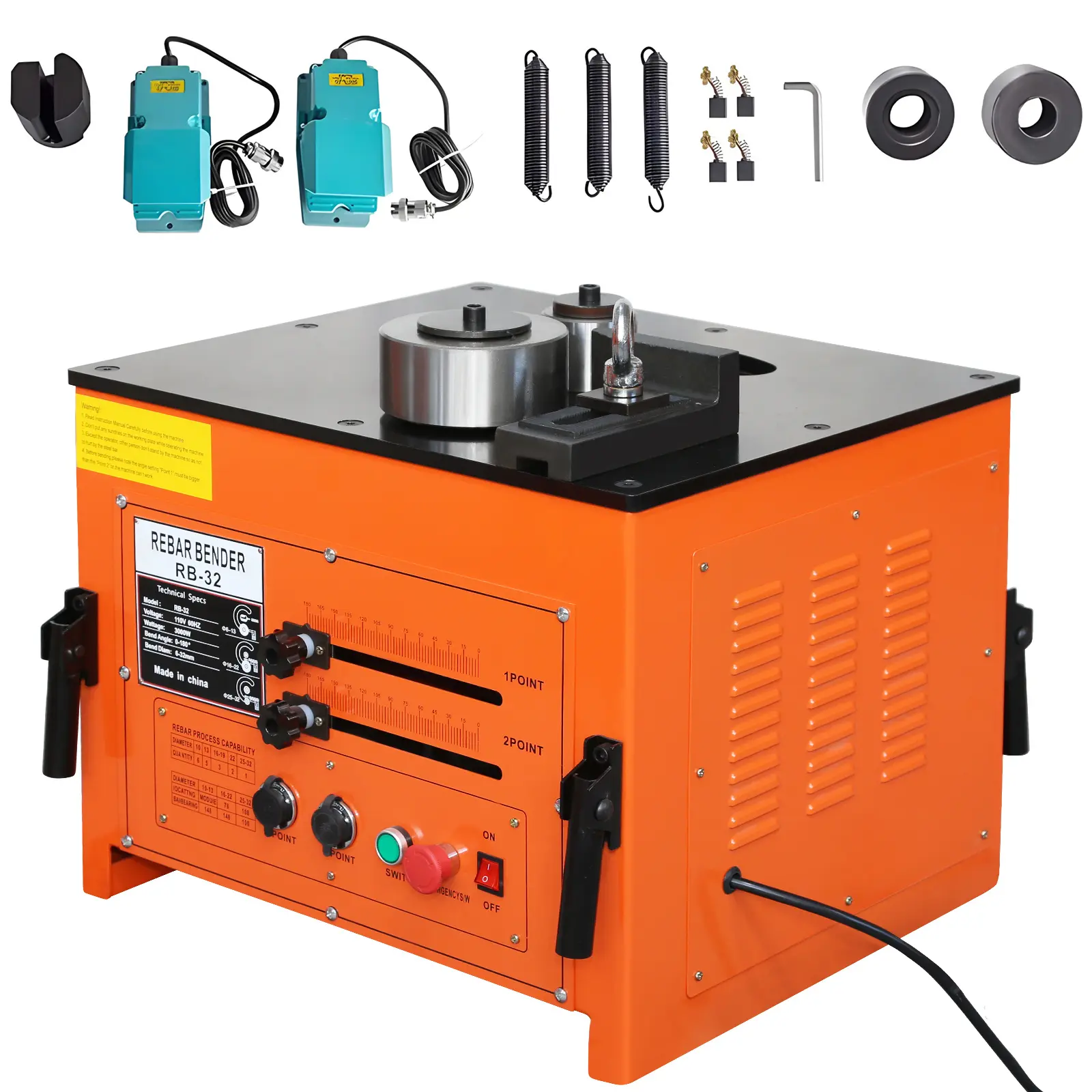 Industrial Electric Steel Rod Bender with Foot Pedal – Heavy‑Duty Portable Bending Tool for Metal Bars, Adjustable Angle, Powerful Motor, Ergonomic Handles, Ideal for Construction