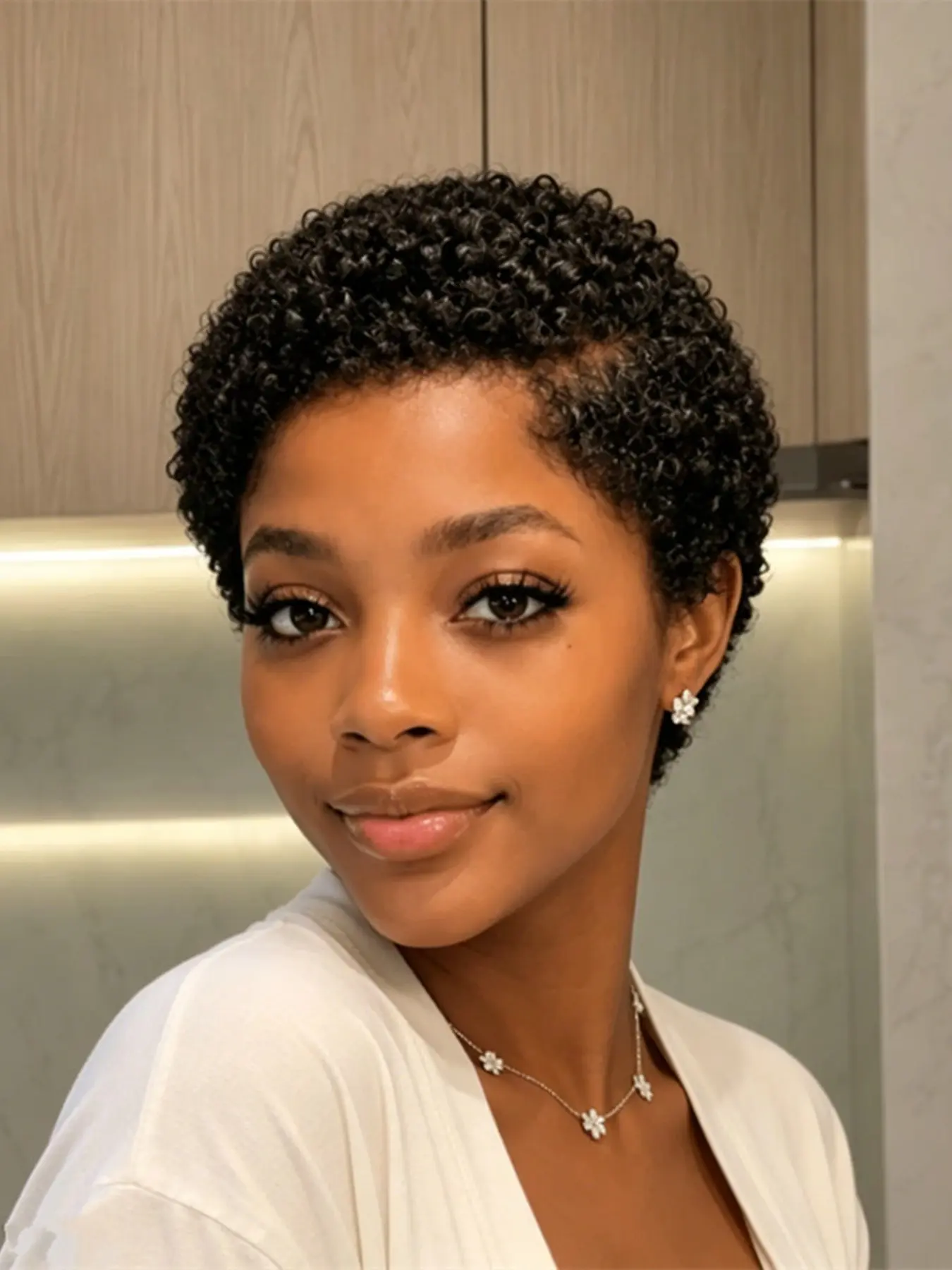 13x4 Lace Pixie Cut Human Hair Wig for Women, Short Afro Curly Pixie Wig, Daily Party Use Bob Wig