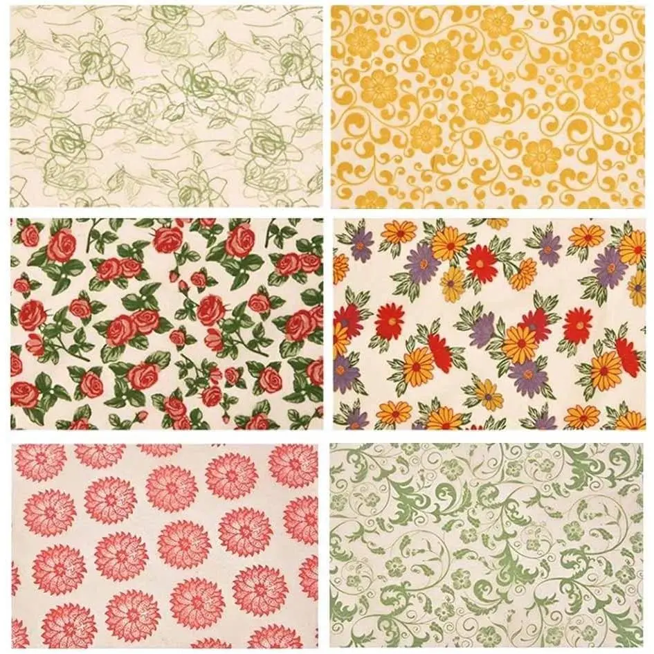 6PCS Pottery Art DIY Stickers Ceramic Clay Transfer Paper Flower Paper Porcelain Glaze Underglaze Transfers for Pottery Overglaze Enamel Waterslide Decal (Multicolor)