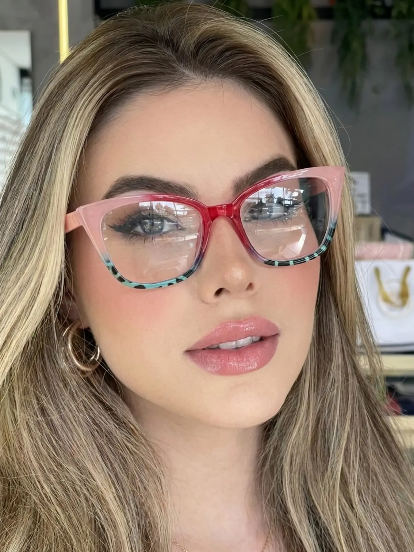 Women's Transparent Lens Fashion Glasses, Leopard Print Cat Eye Frame, Non-Prescription Trendy Eyewear, Lightweight Design for Daily Wear