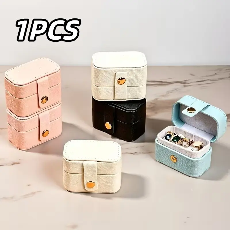 Luxury Mini Ring Box, Portable Earring Jewelry Case, Jewelry Organizer, Dust-Proof Storage for Rings and Earrings, Ideal for Home, Travel, Camping