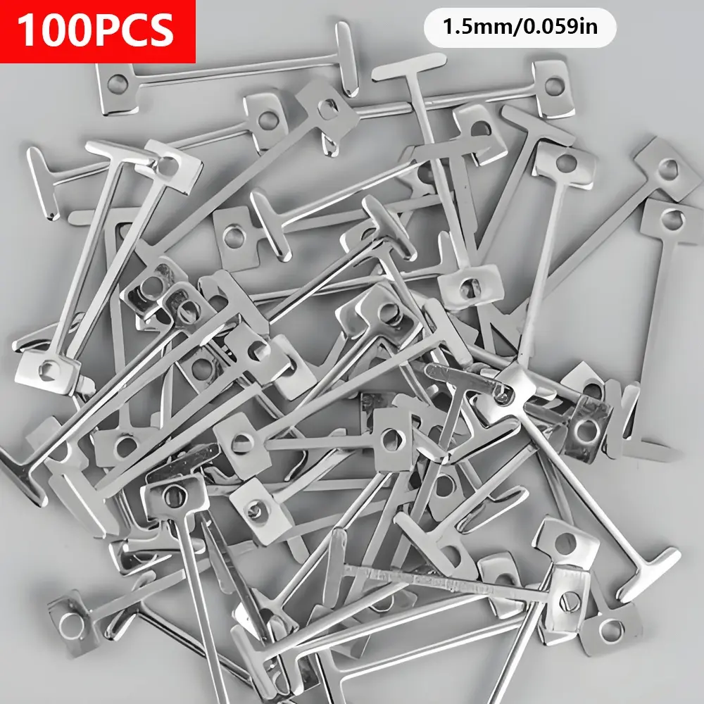 100 PCS Tile Leveler Replacement Pins,T-Shaped Steel Pins for Tile Leveling System - Compatible with Most Clip, Type Levelers