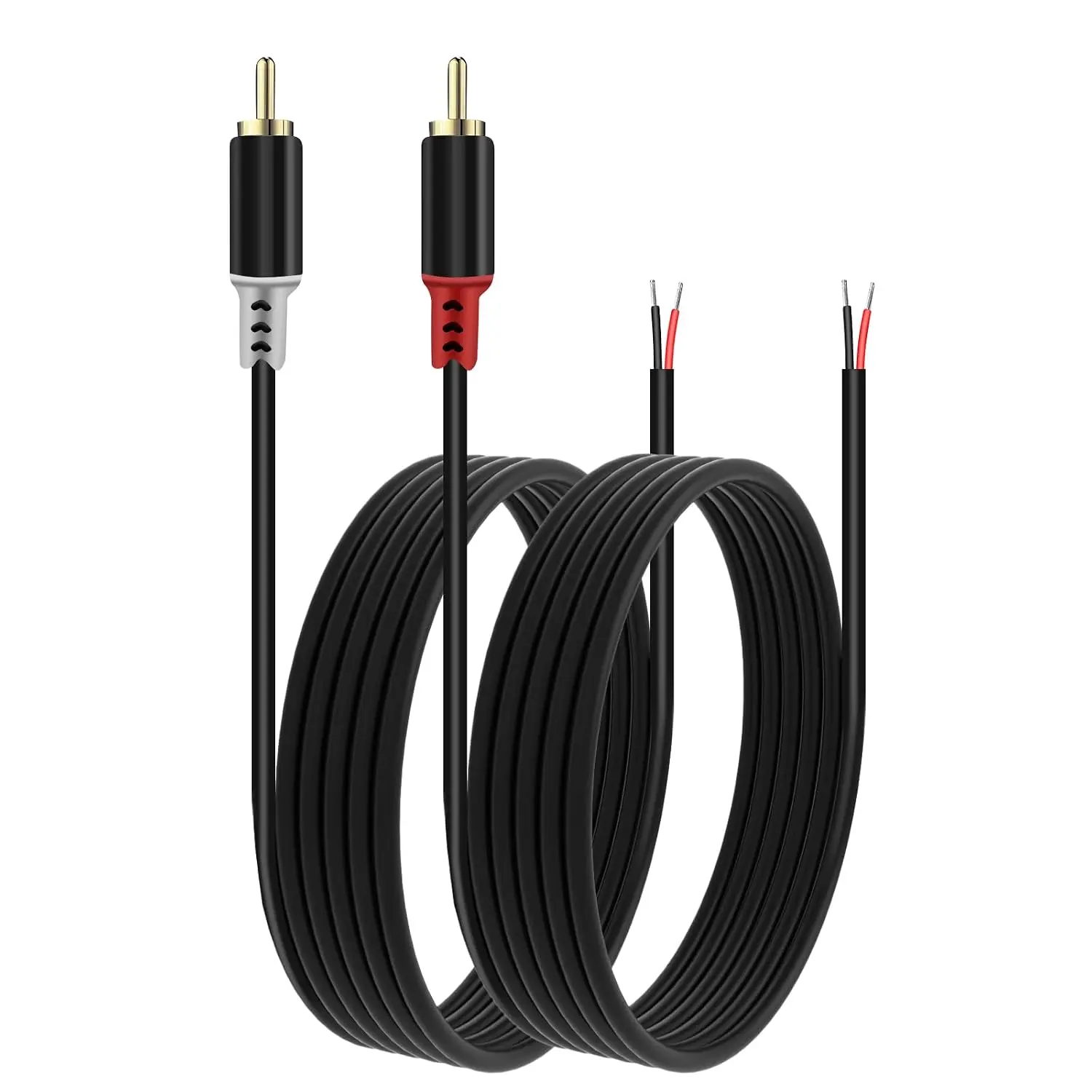 20AWG Alloy Stereo Speaker Wire Connector Adapter, 2 Bare Wire Cables to Plug Accessory for AV Receiver TV Subwoofer - 6.6ft Audio Video Accessories