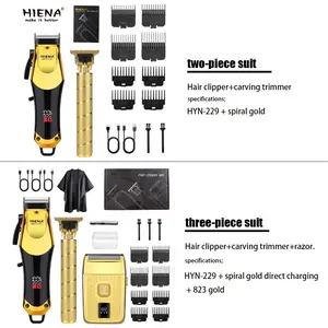 Professional Hair Clipper and Trimmer Set for Men, Hair Clippers, Cordless Trimmers Kit, Cordless Rechargeable Barber Kit with LED Display, Ideal Gift for Male Grooming