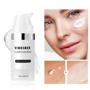 Color-changing BB cream foundation, moisturizing and oil-controlling, brightening and concealing, foundation that adapts to temperature changes, natural tone, lightweight and natural, suitable for all skin tones, long-lasting makeup