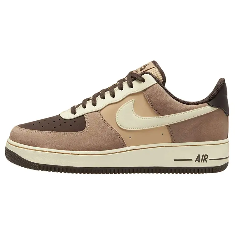 Nike Air Force 1 Low Top Casual Sneakers for Men – Comfortable and Versatile Beige Brown Design Verifiable, with credentials and supporting global authentication