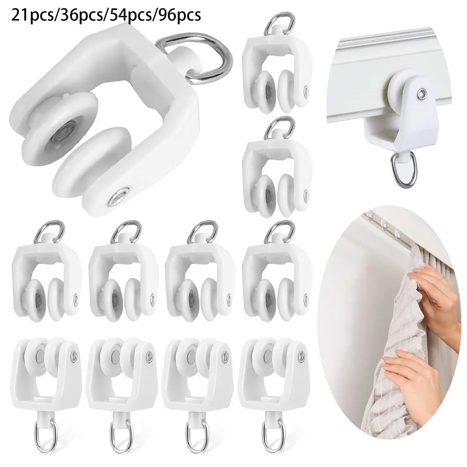 Ceiling Curtain Track Flexible Bendable Curtain Track Rollers Plastic Drapery Rail Sliding Glider for Windows Shower Curtain Tracks Ceiling Track for Curtains