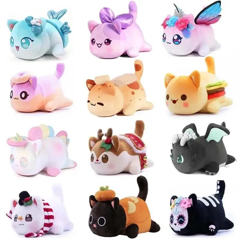 Hot Aphmau Plush Meemeows Food Cat Plushies Toy Cute Cola Fries Donut Cat Plushes Stuffed Dolls Sleeping Pillow Christmas Gift