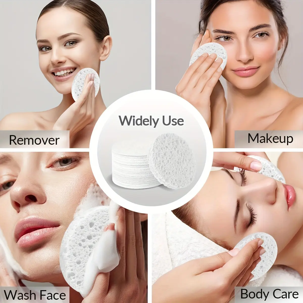 20 Compressed Facial Sponges, Natural Cotton Pad Spa Sponges for Daily Face Washing, Makeup Removal and Exfoliation