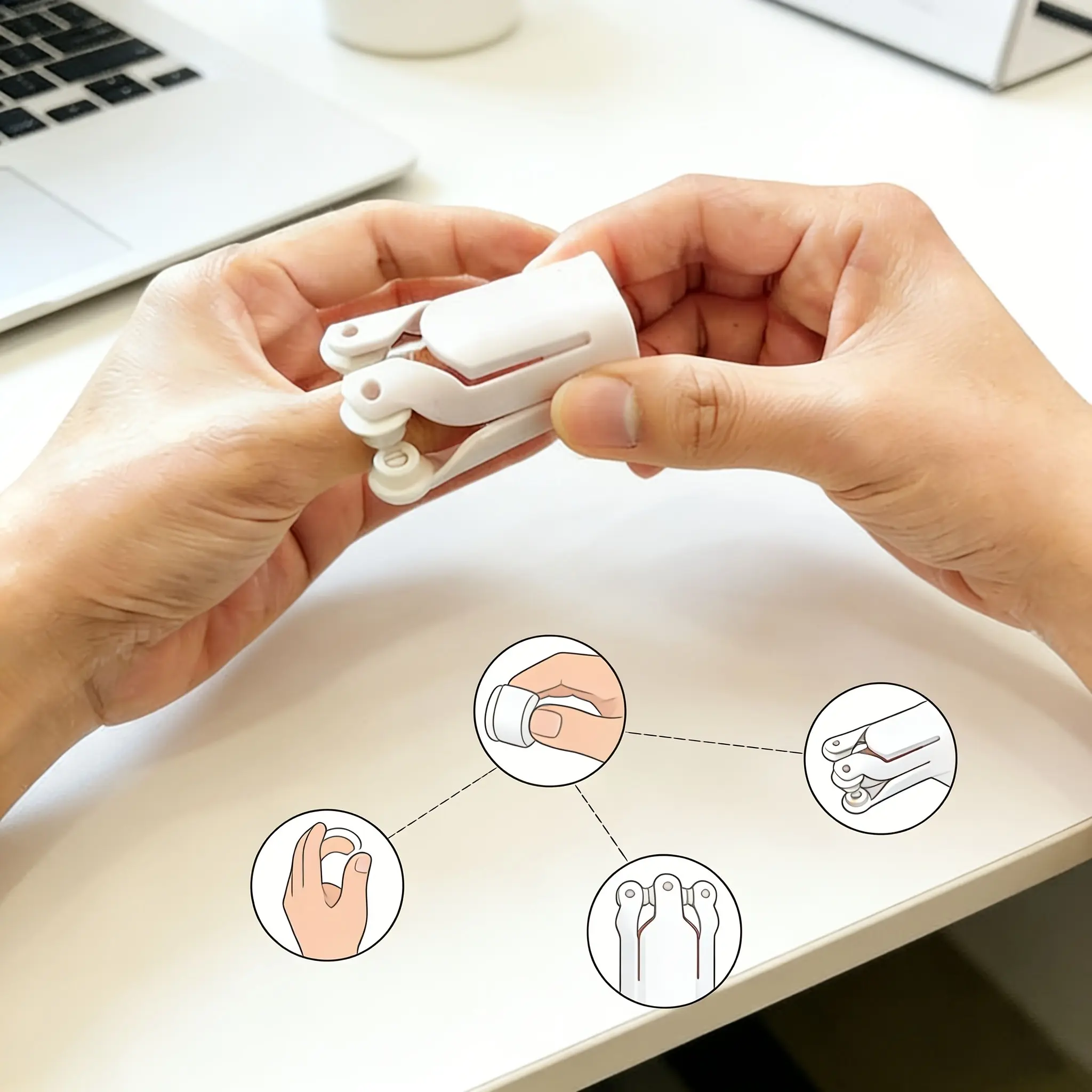 Finger Massager Roller Hand Joint Relaxing Tool 1 Pack Acupressure Rolling Kneading with Dual Roller Balls Portable Design for Office Home Daily Care