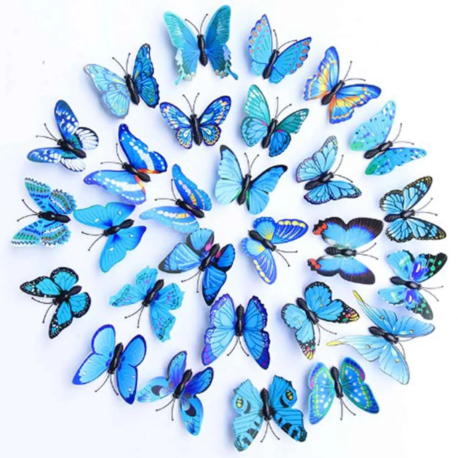 Blue Butterfly Hair Clips Butterfly Hair Clip Cute Butterflies Hair Pins Hair Accessories for Women and Girls (Pack of 20)