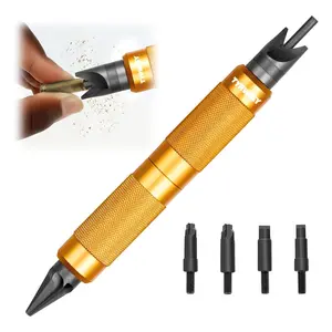 Case Prep Multitool for Reloading, Chamfer Deburring Tool, Primer Pocket Reamer and Cleaner for Removing Crimps, Orange, Essential Reloading Accessory for Precision Ammo