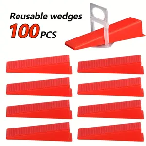 100pcs Ceramic Tile Leveling System Clips, Spacers Wedges Insert for Tiling, Floor Wall Carrelage Construction Tools, Building Supplies, Tile Installation Tools