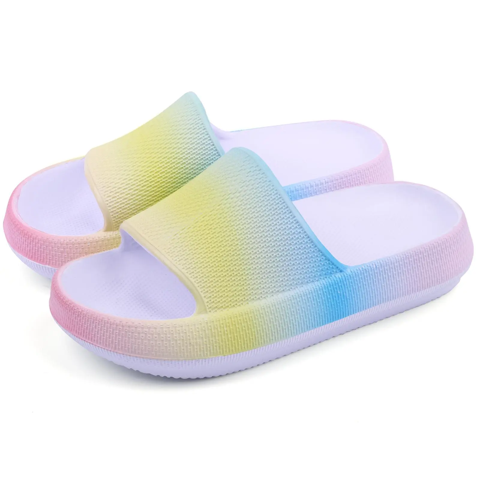 Pillow Slides for Girls, Casual EVA Slip On Sandals with Broad Strap & Thick Cushioned Sole, Lightweight for House & Shower, Lightweight Slipper, House Slides, Shower Sandals, Broad Strap Hugs Foot For Steady