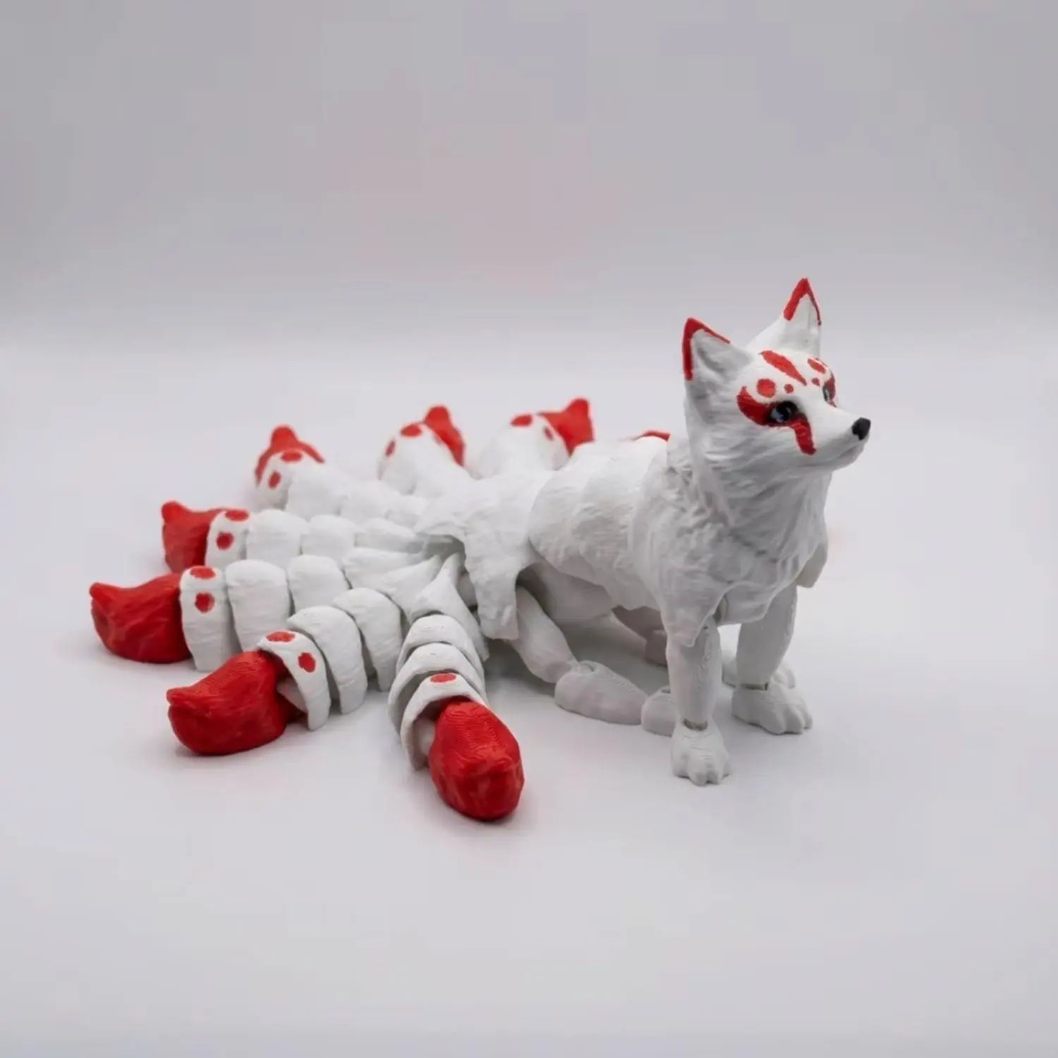 Fantasy Nine-Tailed Fox 3D Printed Sculpture Set, featuring a creative fox design, can be placed on the table for decoration or used for collection. It is suitable for home atmosphere arrangement and can be used as gifts for Valentine's Day, Mother's Day