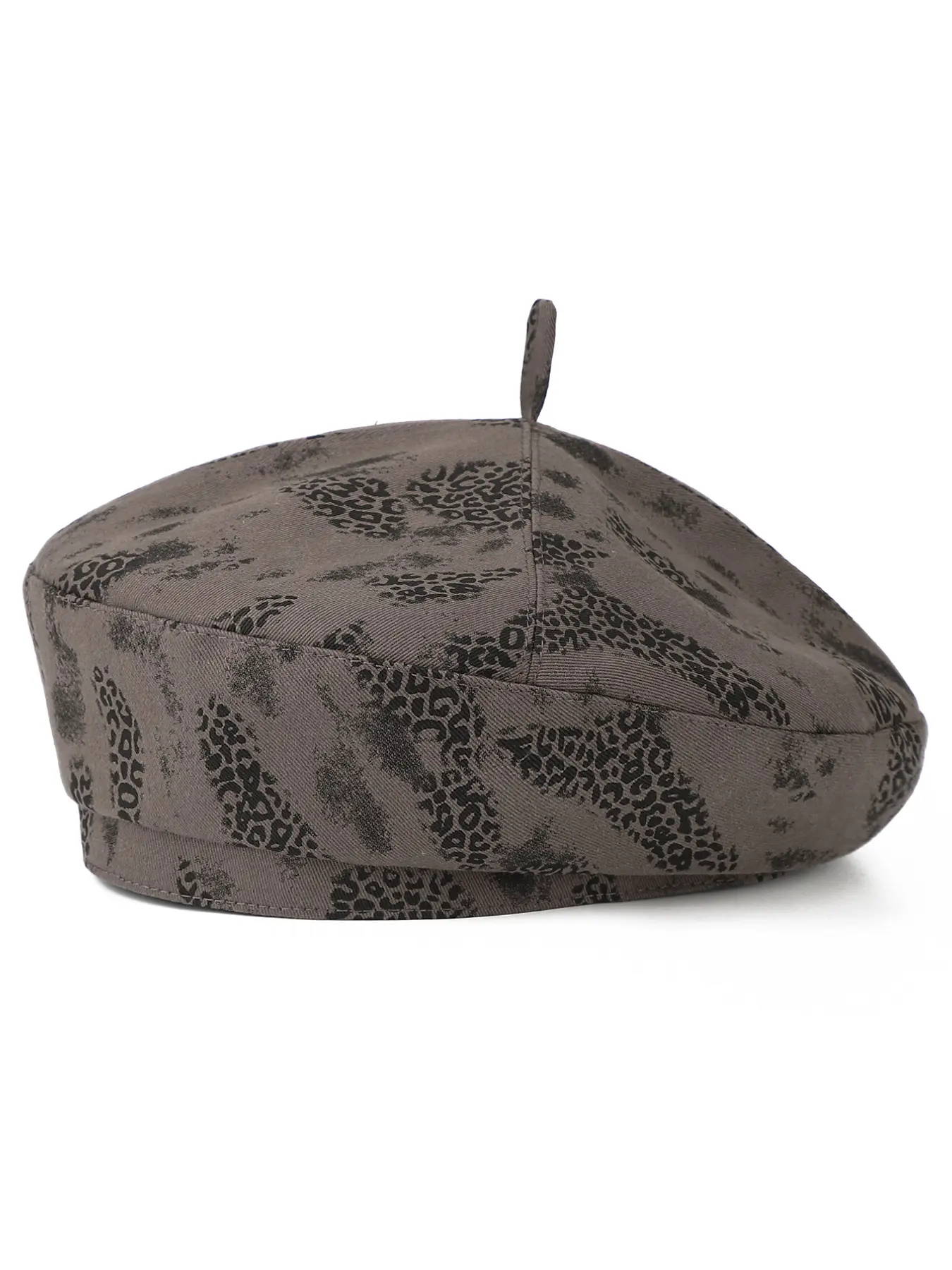 Cross-Border Fashion Retro Gradient Leopard Print Beret Hat, Vintage Fashion Hat, Korean Style Sexy Outdoor Casual Painter Hat, Trendy Accessory for Women