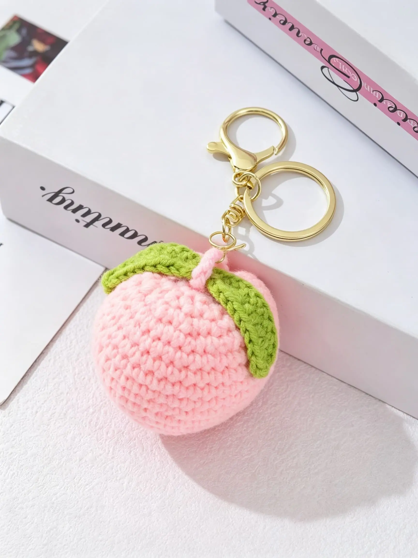 Handmade Fruit Keychain, Crochet Avocado Peach Lemon Pineapple Pendant, Gift Decor, Car Accessory, Bag Charm, Perfect Present