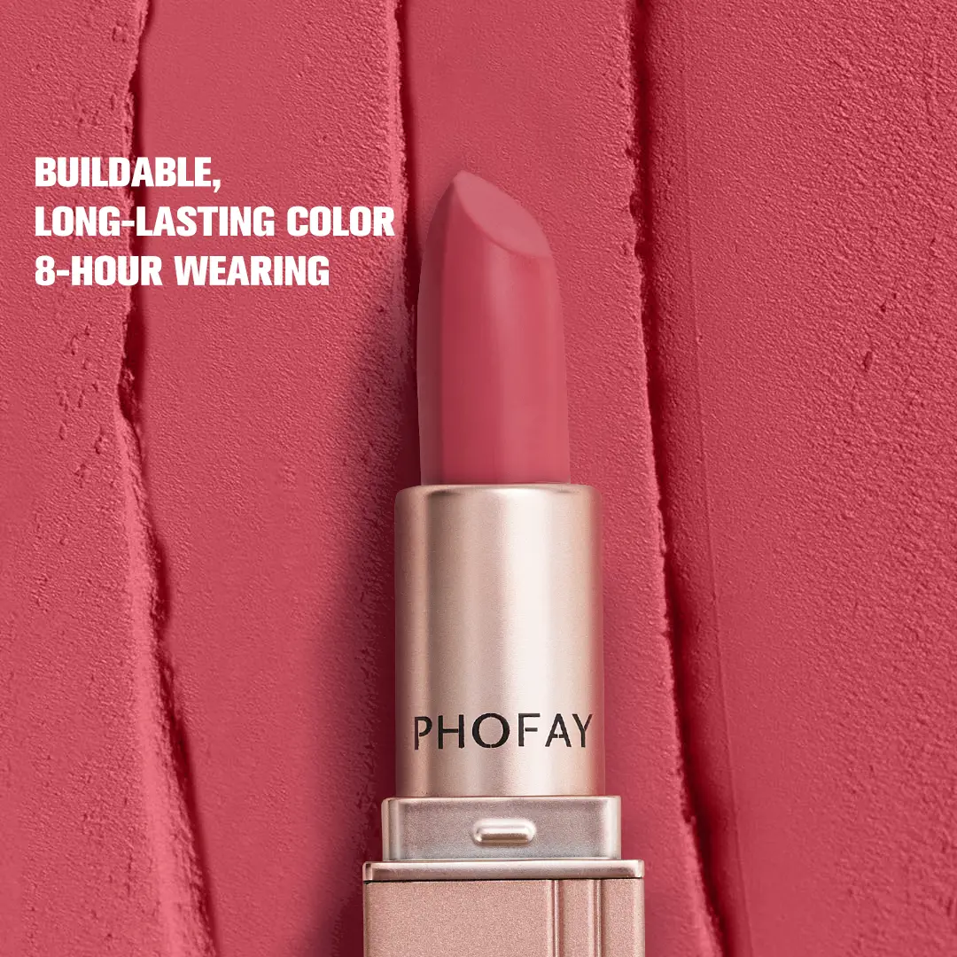 Velvet Matte Lipstick, Highly Pigmented Long-Wearing Lip Color, Waterproof Cosmetic in a 3.5g Single Stick, Makeup, Compact, Glide Apply