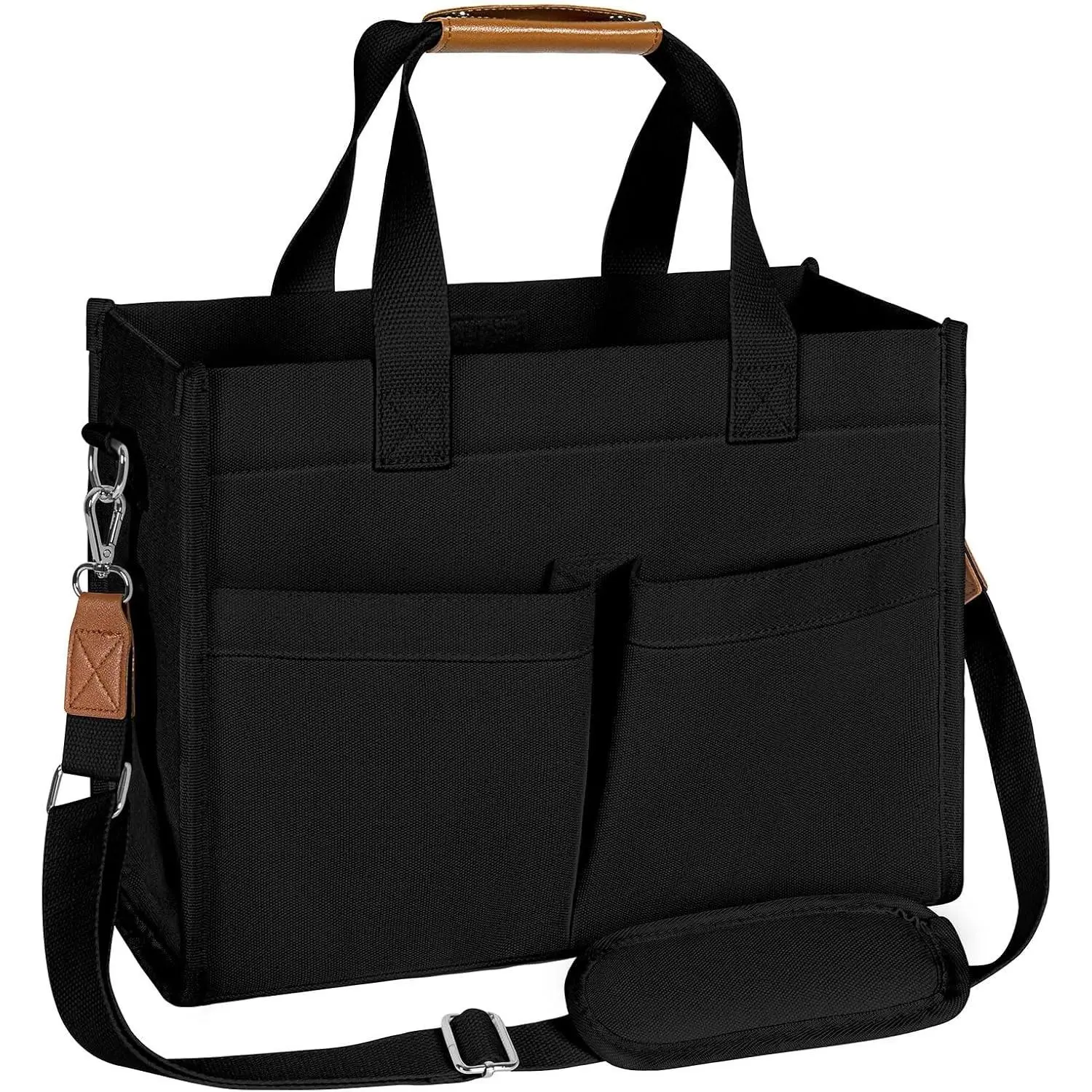 Tote Bag for Women, Canvas Tote Bag with Velcro Closure, Laptop Work Crossbody Bags Daily Handbags Purse for Travel