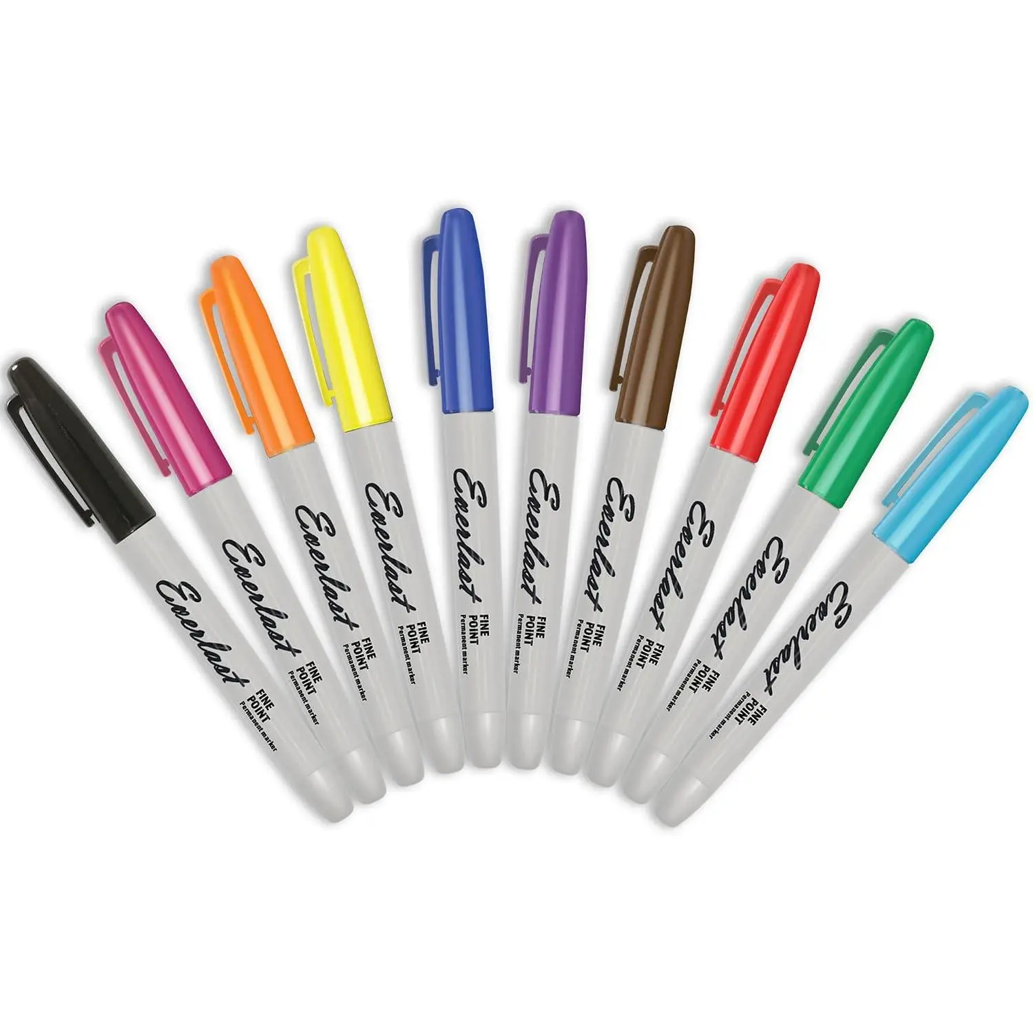 Permanent Markers Black Marking Pen Fine Tip Oil-based Drawing Pen Quick Drying Ink for  Surfaces, Applicable to  Series of  My Name Is Stickers (10 Colors Pens)