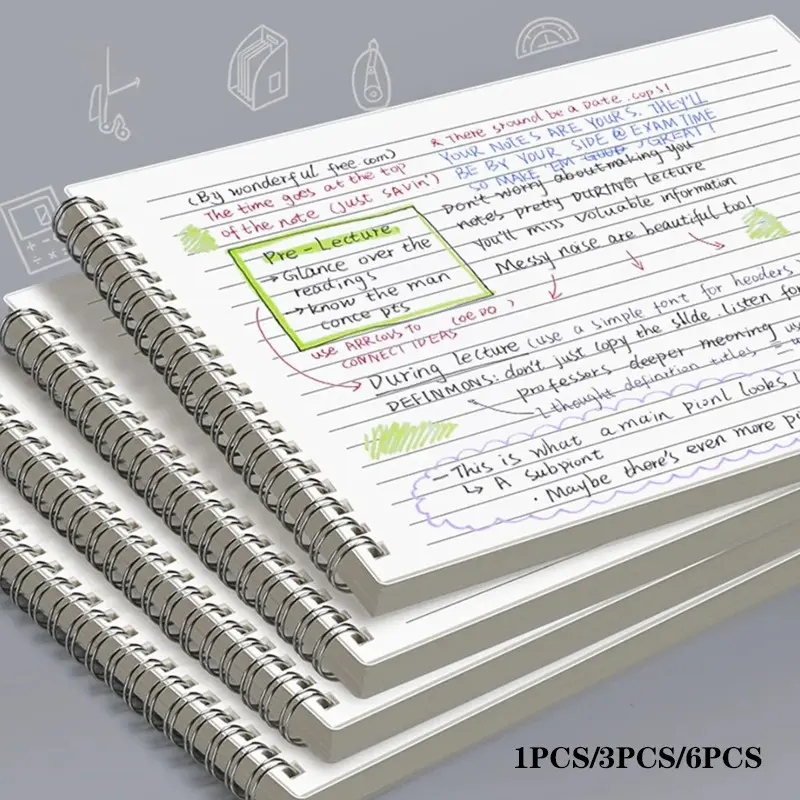 Thick Spiral Bound Notebook, 60 Sheets 8mm Dotted Paper, Smooth Writing, Secure Binding, Ideal for Students, Office Use, Stationery Supplies