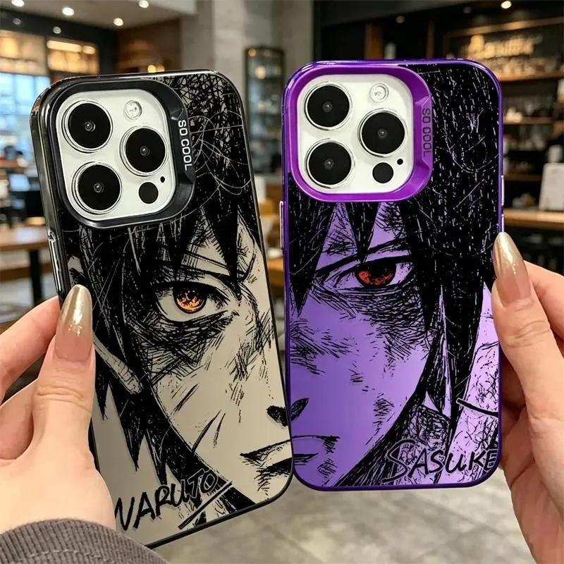 Customized Naruto Sasuke Line Art Print Smartphone Case - Camera-Protective Mobile Accessory, Fits iOS Devices Including iPhone 17,16,15,14,13,12,11 Pro,ProMax,Plus,Air, Protection, Cartoon Character
