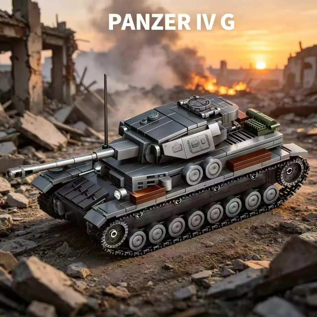 Four Tank Collectible Building Blocks Set, Military Fighter Vehicle, Stable Design, Multiple Moving Parts, Smooth Movement, Creative Model, Gift Toy