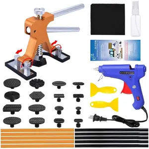 Adjustable Paintless Dent Repair Kit with Golden Lifter, 100W Glue , Tabs for  Hail , Door Dings, Auto , Metal Appliances