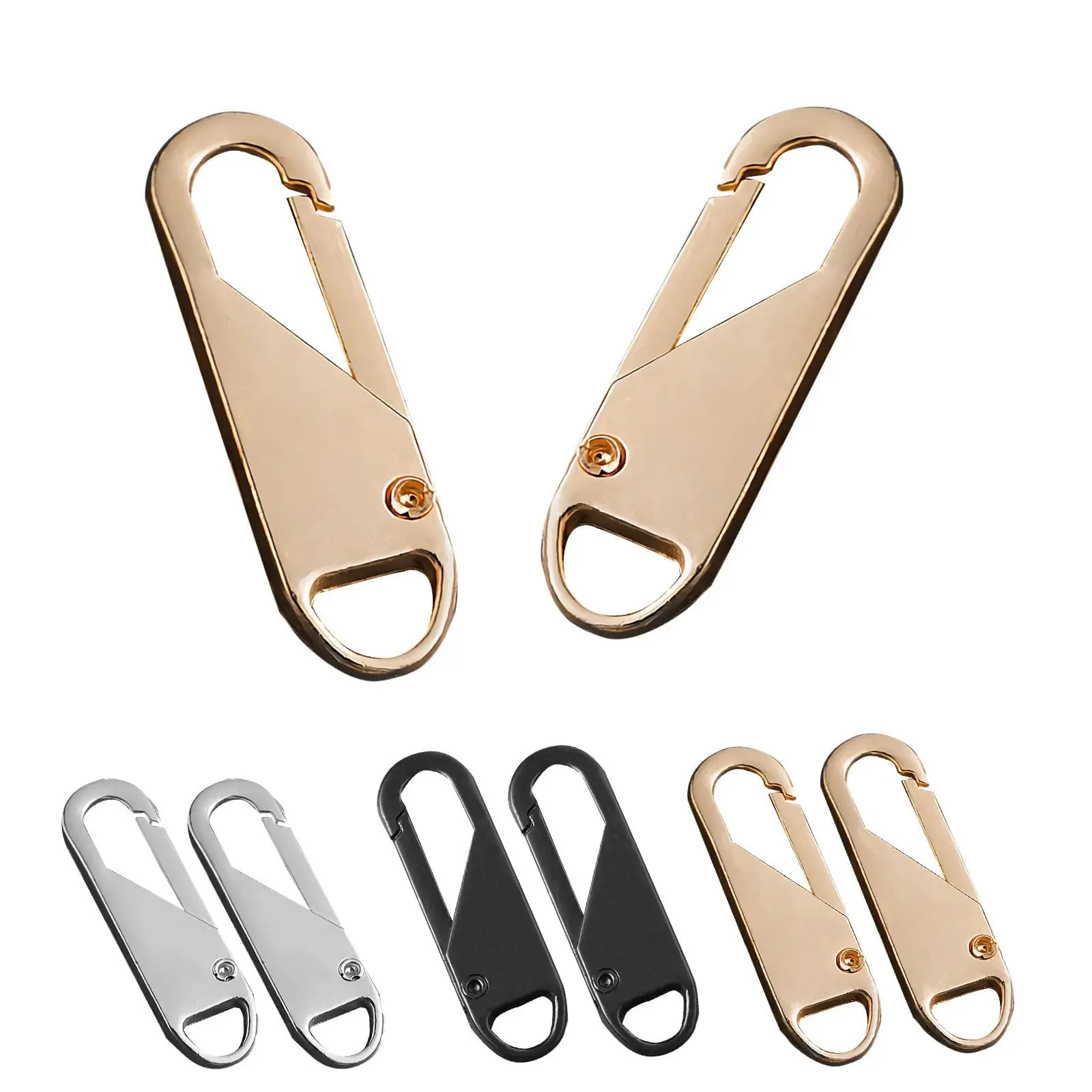 20pcs Detachable Zipper Pullers, Universal Repair Clips for Jackets, Bags, and More, Versatile Zip Head Accessories
