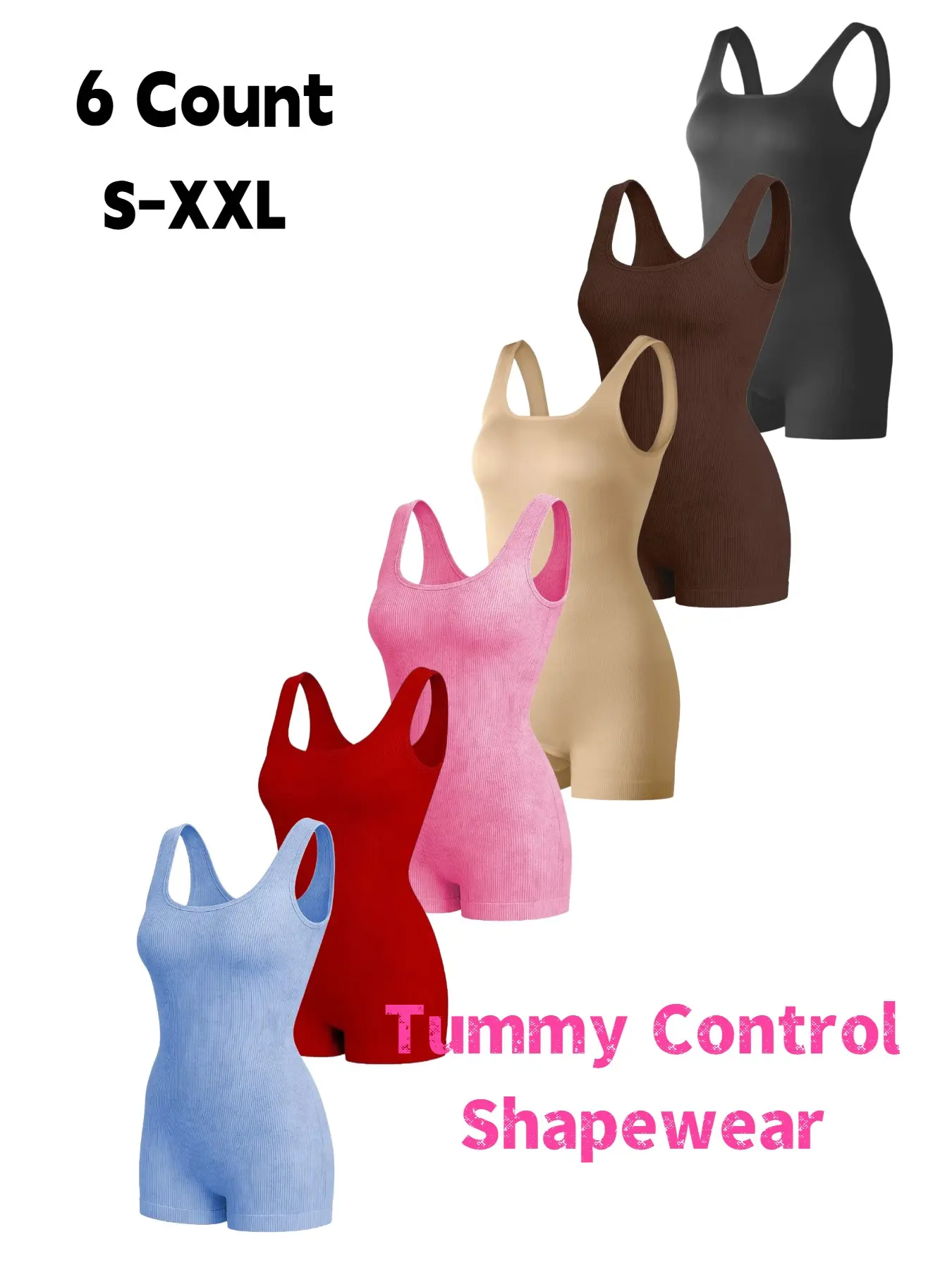 Women's Seamless Ribbed High Waist Slimming Compression Shapewear, Comfortable Fashion Bodysuit, Ideal for Daily Wear, Ladies' Contouring Undergarment，Women's Tummy Control Shapewear