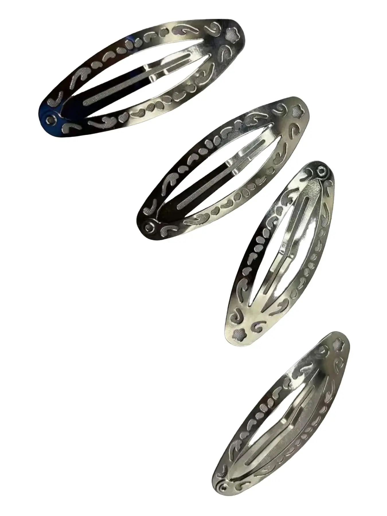 4-Piece Hollow Out Water Drop Bb Clips Set, Hair Accessories for All Seasons, Casual Plain Design, Front Side Back Hair Clips